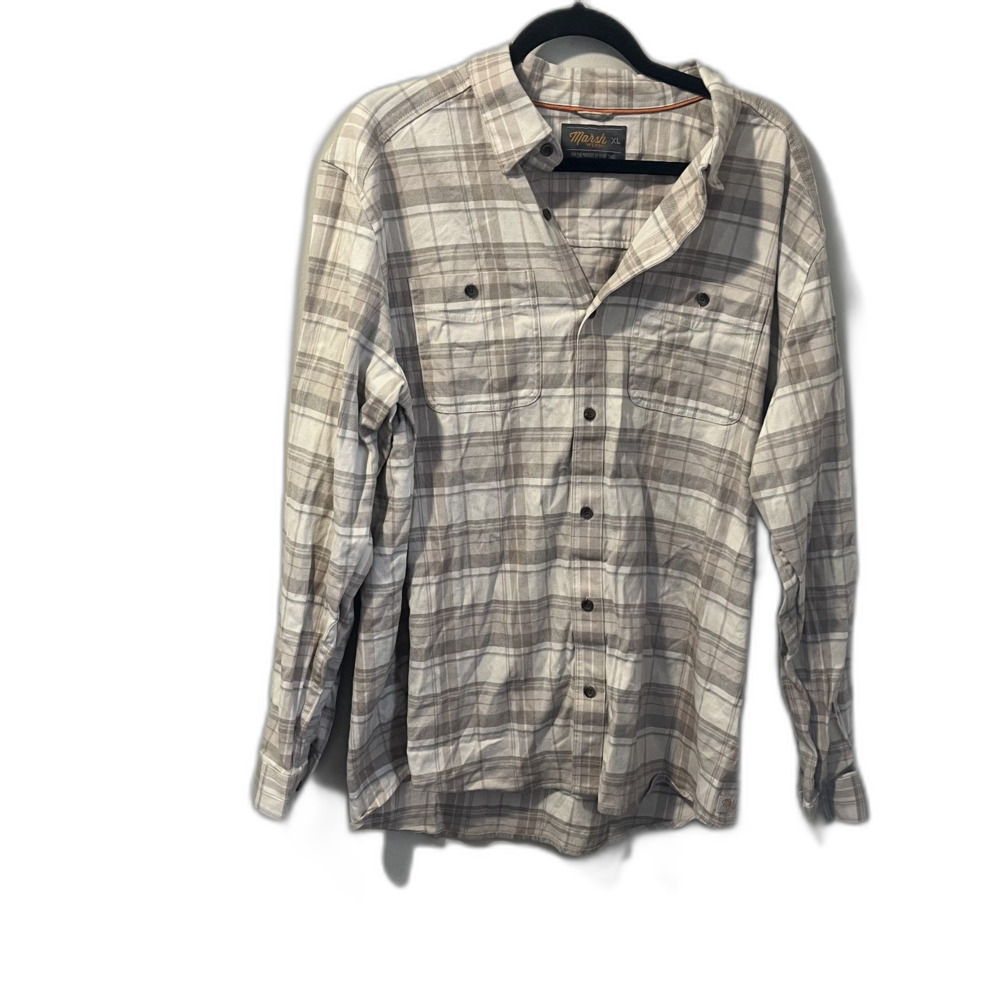 Marsh Wear Men’s Westerly Flannel Long Sleeve Button Up Shirt Sz XL Striped